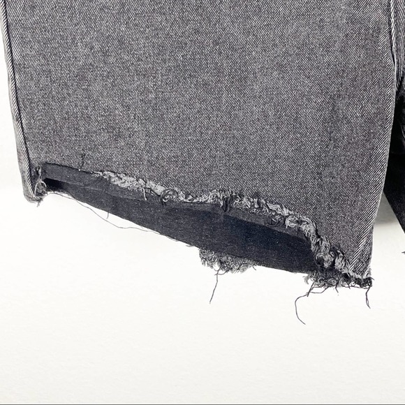 GLASSONS Black Wash High Rise Frayed Hem Jean Shirts, Size 12 - Picture 5 of 11